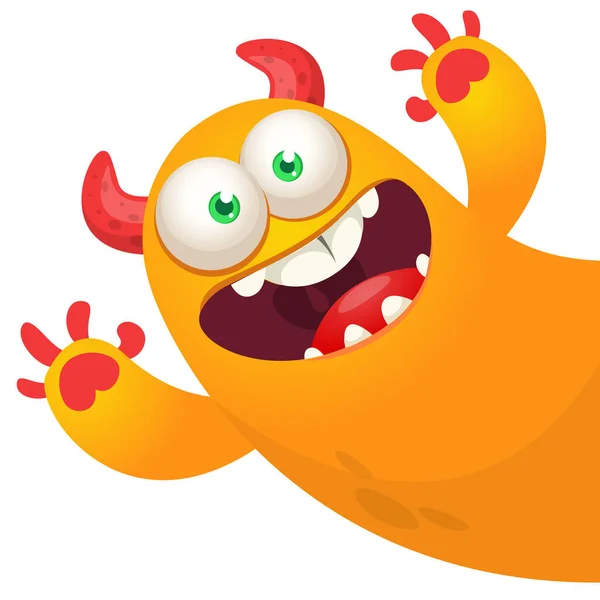 Funny Cartoon Monster Illustration Cute Monster Creature Halloween Design — Stock Vector
