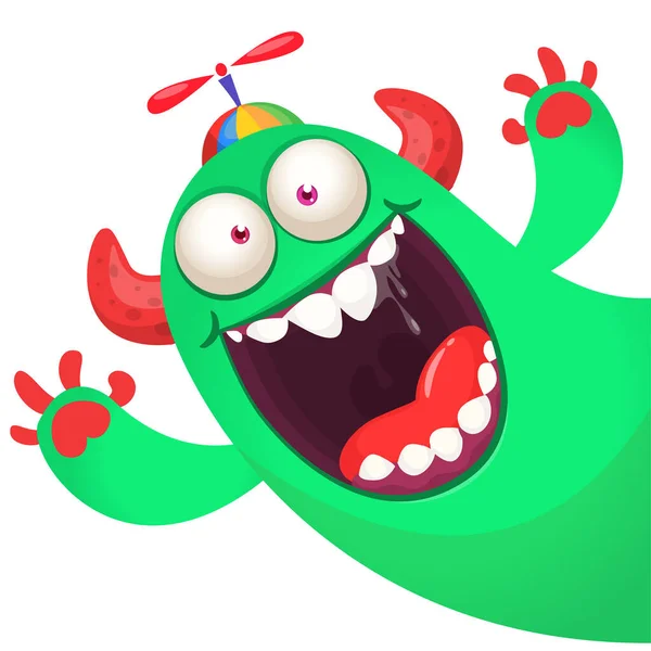 Lustiges Zeichentrickmonster Illustration Der Niedlichen Monster Kreatur Halloween Design — Stockvektor