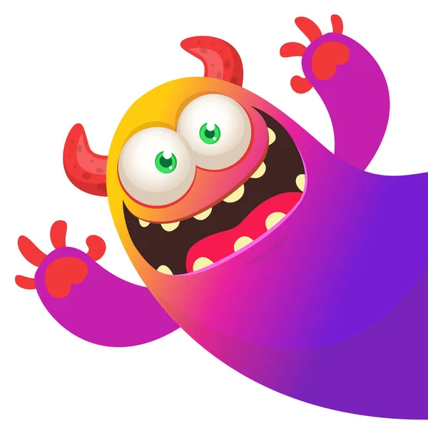 Vtipné Kreslené Monstrum Ilustrace Roztomilého Netvora Halloween Design — Stockový vektor