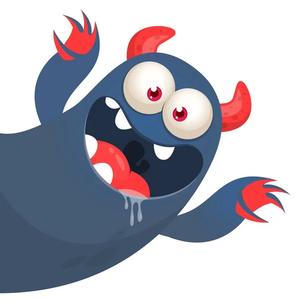 Scary Cartoon Monster Illustration Cute Monster Creature Halloween Vector Design — Stock Vector