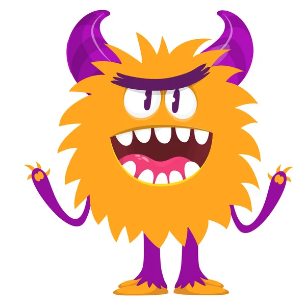 Stock vector Happy cartoon monster. Halloween vector illustration of funny monster 