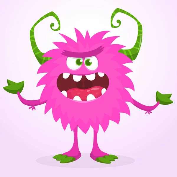 Glad Tecknad Monster Halloween Vektor Illustration Roliga Monster — Stock vektor