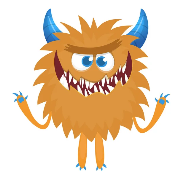 Feliz Monstruo Dibujos Animados Halloween Vector Ilustración Monstruo Divertido — Archivo Imágenes Vectoriales