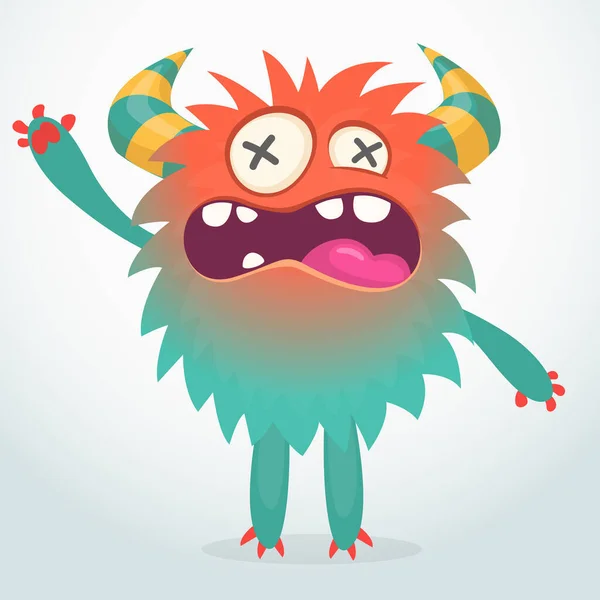 Angry Cartoon Monster Vector Halloween Illustration Isolated — Stock Vector