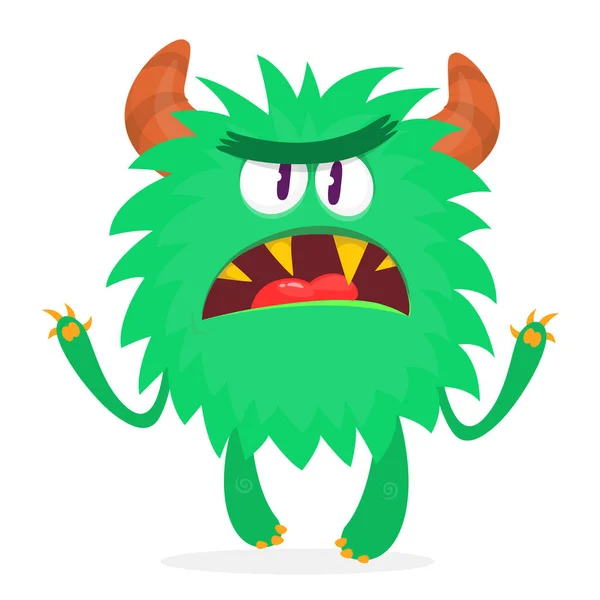Wütendes Cartoon Monster Vektor Abbildung Halloween Isoliert — Stockvektor