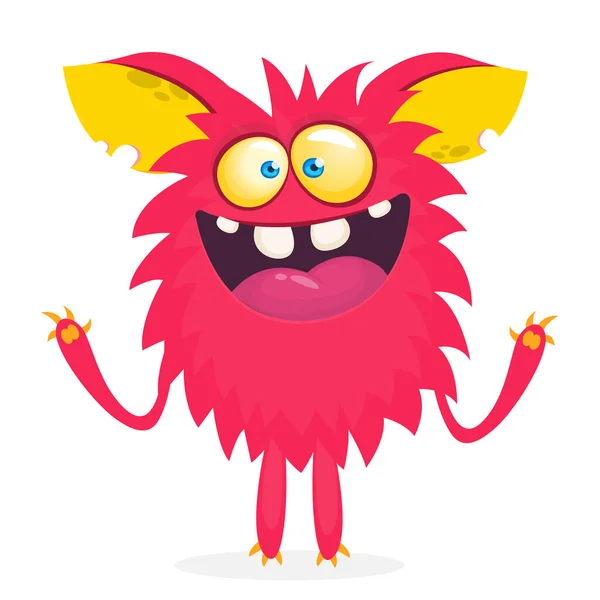 Joyeux Monstre Dessin Animé Illustration Vectorielle Halloween Monstre Drôle — Image vectorielle