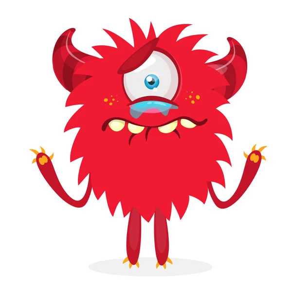 Crying Cute Monster Cartoon Pink Monster Character Mascot Vector Illustration — Stock Vector