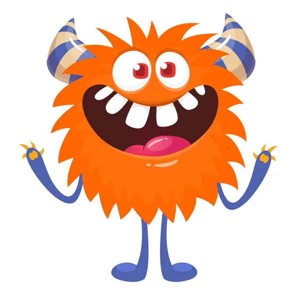 Feliz Monstro Dos Desenhos Animados Halloween Vetor Ilustração Monstro Engraçado — Vetor de Stock