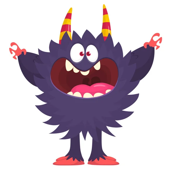 Arga Tecknade Monster Vektor Halloween Illustration Isolerad — Stock vektor