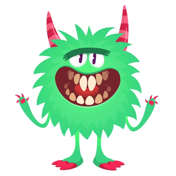 Wściekły Potwór Kreskówki Wektor Halloween Ilustracji Izolowane — Wektor stockowy