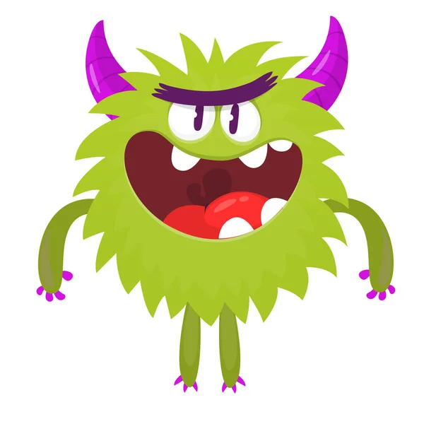 Monstro Dos Desenhos Animados Furioso Ilustração Vector Halloween Isolado — Vetor de Stock