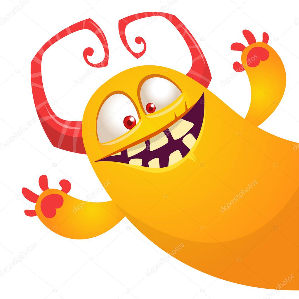 Funny cartoon monster design. Monster character vector illustration