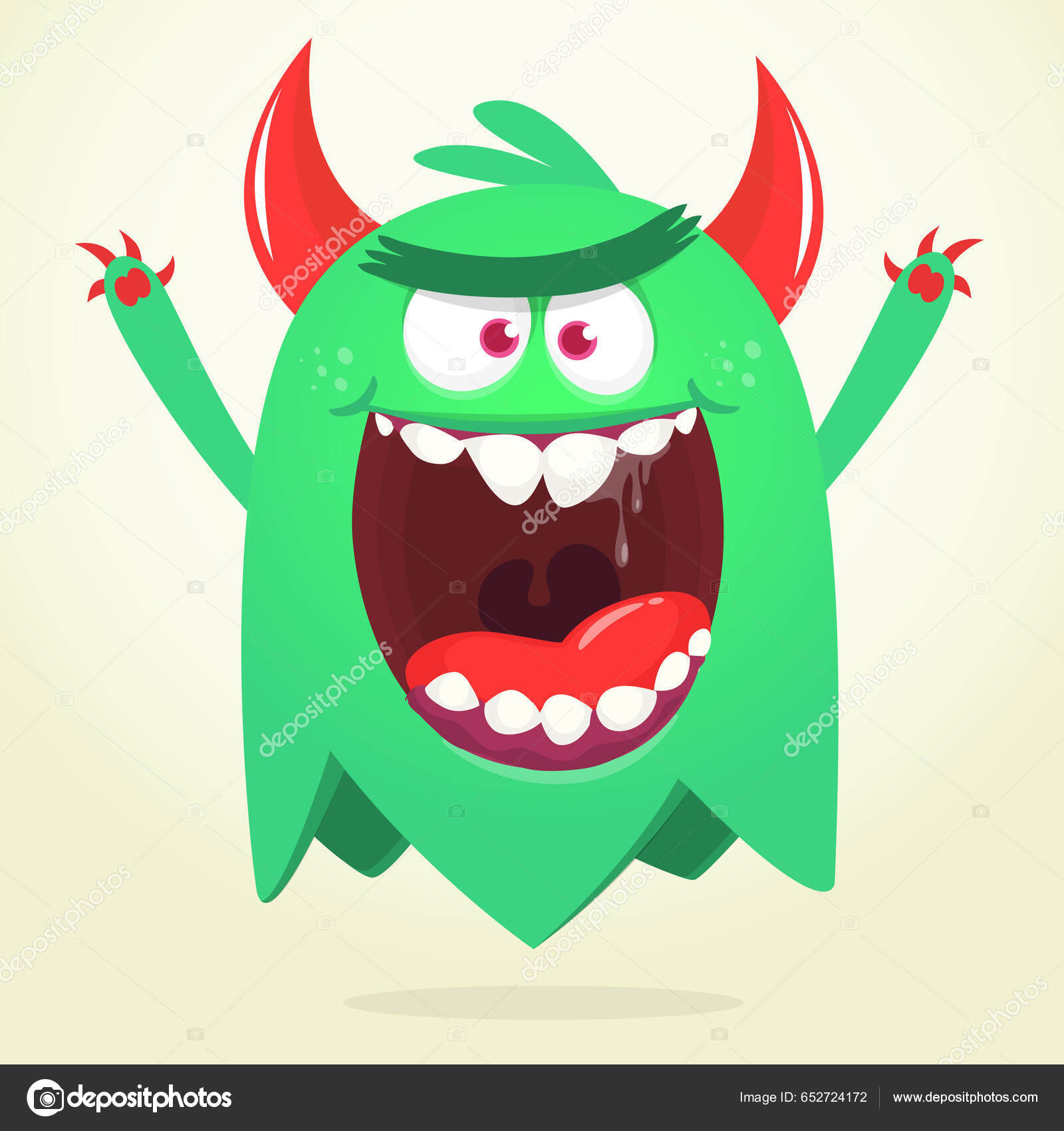 Cara De Monstro De Desenho Animado Irritado. Ilustração De Expressão De  Criatura Alienígena Mítica Assustadora E Assustadora. Timo Para Decoração  De Festa Ou Design De Pacote Royalty Free SVG, Cliparts, Vetores, e