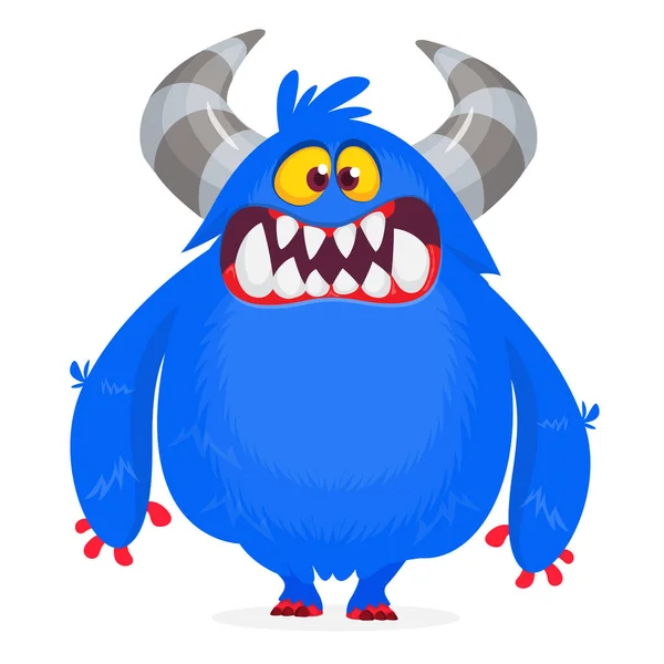 Lustige Cartoon Monster Figur Illustration Der Süßen Und Glücklichen Bigfoot — Stockvektor