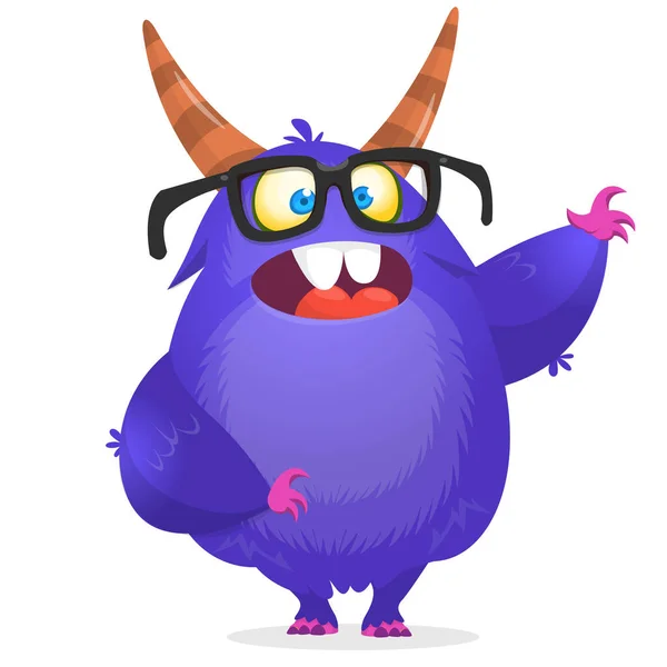 Personagem de desenho animado de monstro alienígena roxo peludo