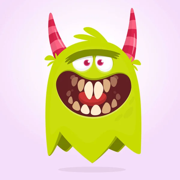 Wütende Comic Monsterfigur Illustration Von Gruseligen Und Beängstigenden Mythischen Außerirdischen — Stockvektor