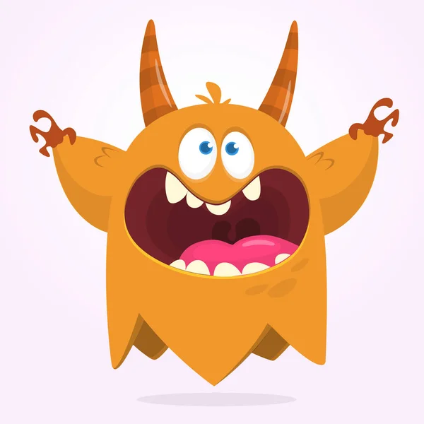 Caráter Monstro Dos Desenhos Animados Irritado Ilustração Criatura Alienígena Mítica —  Vetores de Stock