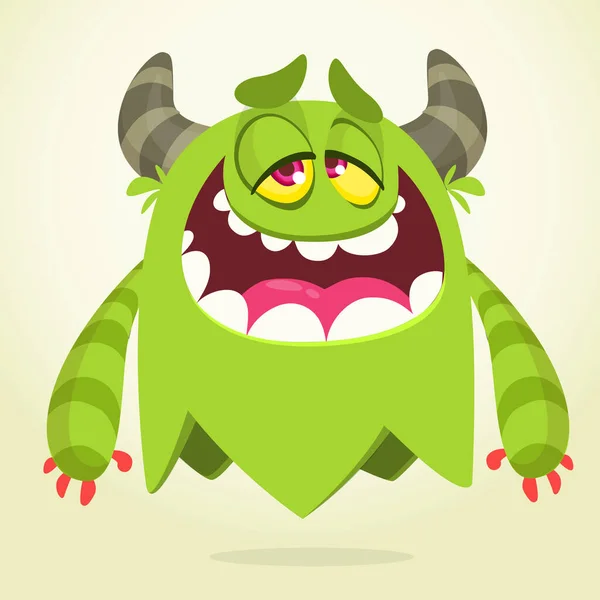 Personagem Monstro Engraçado Desenho Animado Ilustração Criatura Alienígena Mítica Bonito —  Vetores de Stock