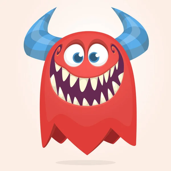 Lustige Comic Geisterfigur Illustration Von Niedlichen Und Glücklichen Mythischen Monster — Stockvektor