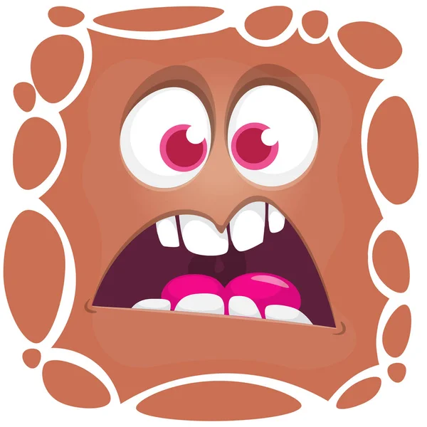 Wütend Cartoon Monster Gesicht Illustration Des Ausdrucks Gruseliger Und Beängstigender — Stockvektor