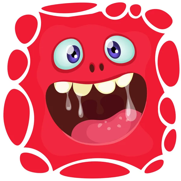 Engraçado Desenho Animado Monstro Rosto Sorrindo Emoção Ilustração Criatura Alienígena —  Vetores de Stock