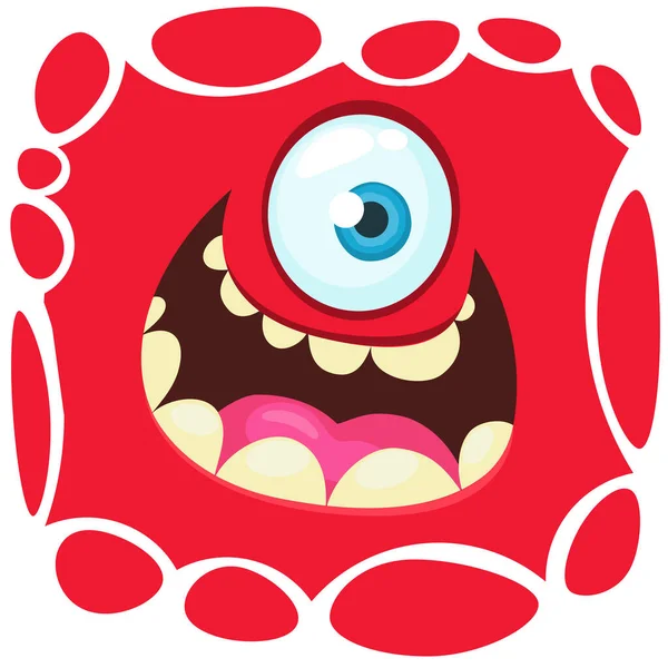 Drôle Visage Monstre Dessin Animé Illustration Expression Une Créature Extraterrestre — Image vectorielle