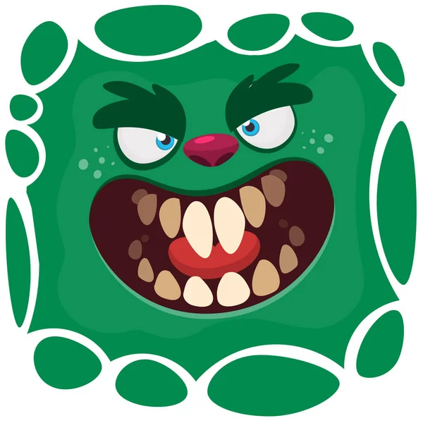 Wütend Cartoon Monster Gesicht Illustration Des Ausdrucks Gruseliger Und Beängstigender — Stockvektor