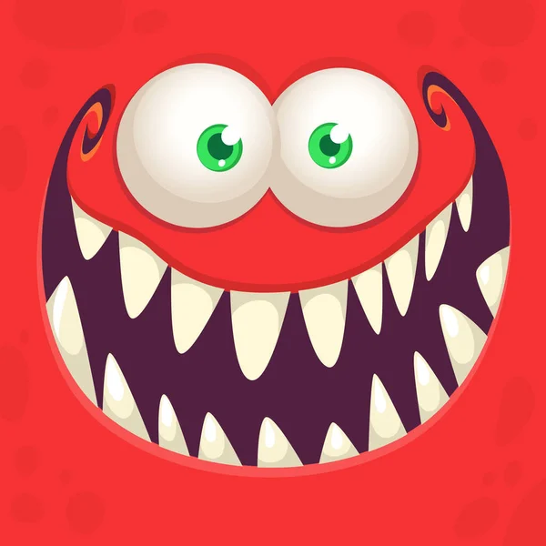 Humour Monstre Dessin Animé Visage Souriant Émotion Illustration Une Créature — Image vectorielle