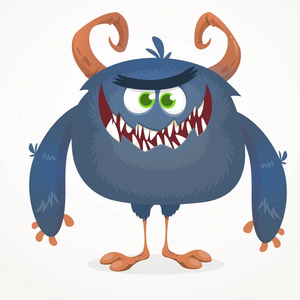 Desenhos Animados Irritados Personagem Monstro Gritando Halloween Ilustração Criatura Alienígena — Vetor de Stock