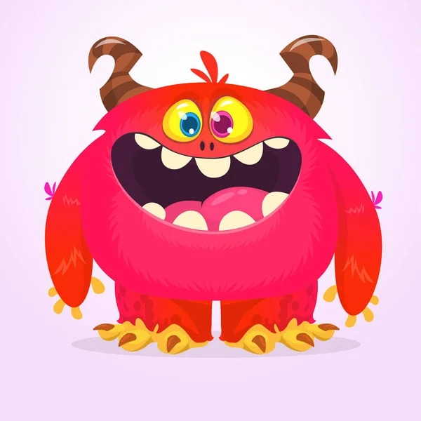 Drôle Dessin Animé Excité Personnage Monstre Halloween Illustration Une Créature — Image vectorielle