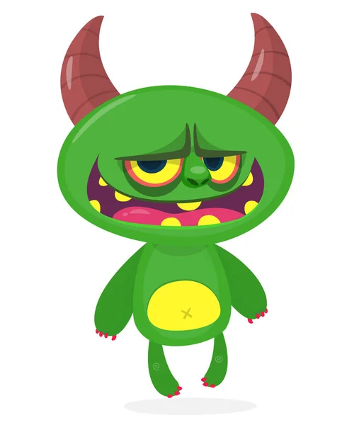 Wütende Cartoon Monster Kreatur Halloween Illustration Von Beängstigenden Alien Charakter — Stockvektor
