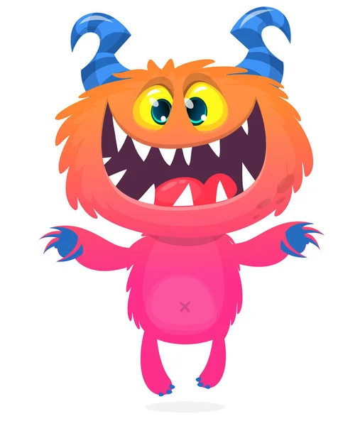 Desenhos Animados Engraçados Criatura Monstro Sorridente Halloween Ilustração Caráter Alienígena — Vetor de Stock