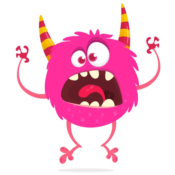 Angry Cartoon Monster Creature Halloween Vector Isolated — Stock Vector