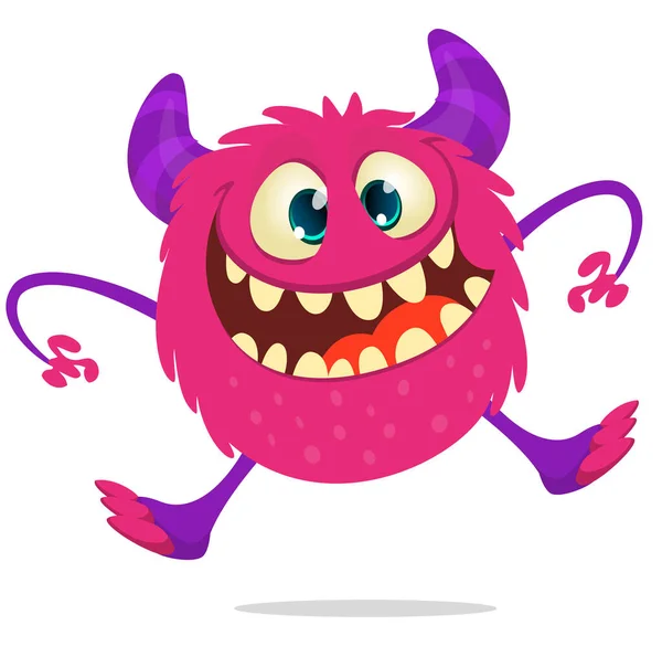Lustige Karikatur Lächelnde Monster Kreatur Halloween Illustration Von Fröhlichen Außerirdischen — Stockvektor