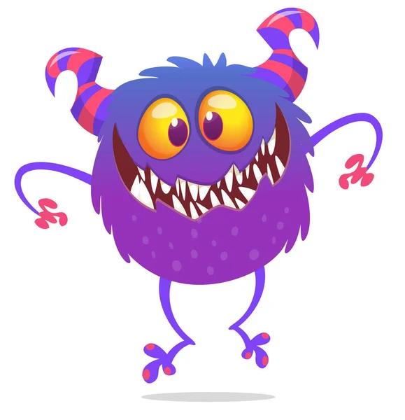 Grappig Cartoon Lachend Monster Schepsel Halloween Illustratie Van Vrolijk Buitenaards — Stockvector