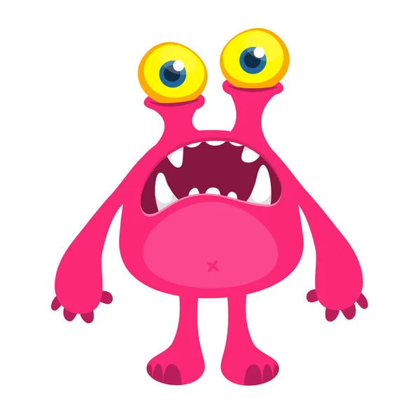 Personaje Monstruo Dibujos Animados Miedo Ilustración Criatura Alienígena Linda Feliz — Vector de stock