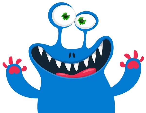 Desenhos Animados Engraçados Sorrindo Personagem Monstro Ilustração Criatura Alienígena Mítica — Vetor de Stock