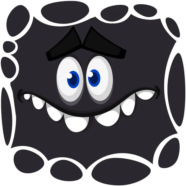 Lustiges Cartoon Monster Gesicht Illustration Des Ausdrucks Süßer Und Glücklicher — Stockvektor