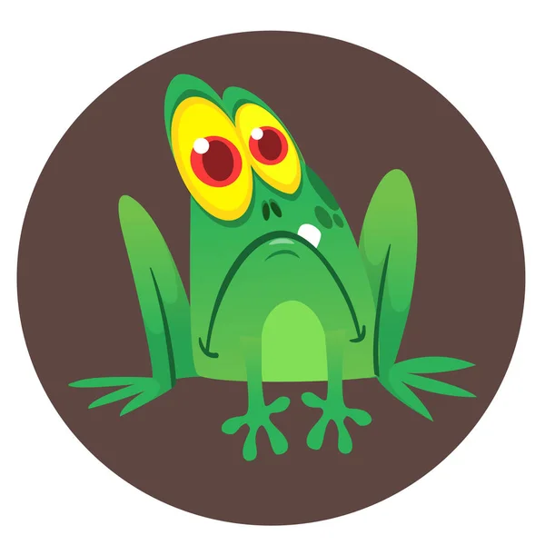 Cartoon Green Froggy Frog Mascota Carácter Estilo Dibujos Animados Ilustración — Vector de stock