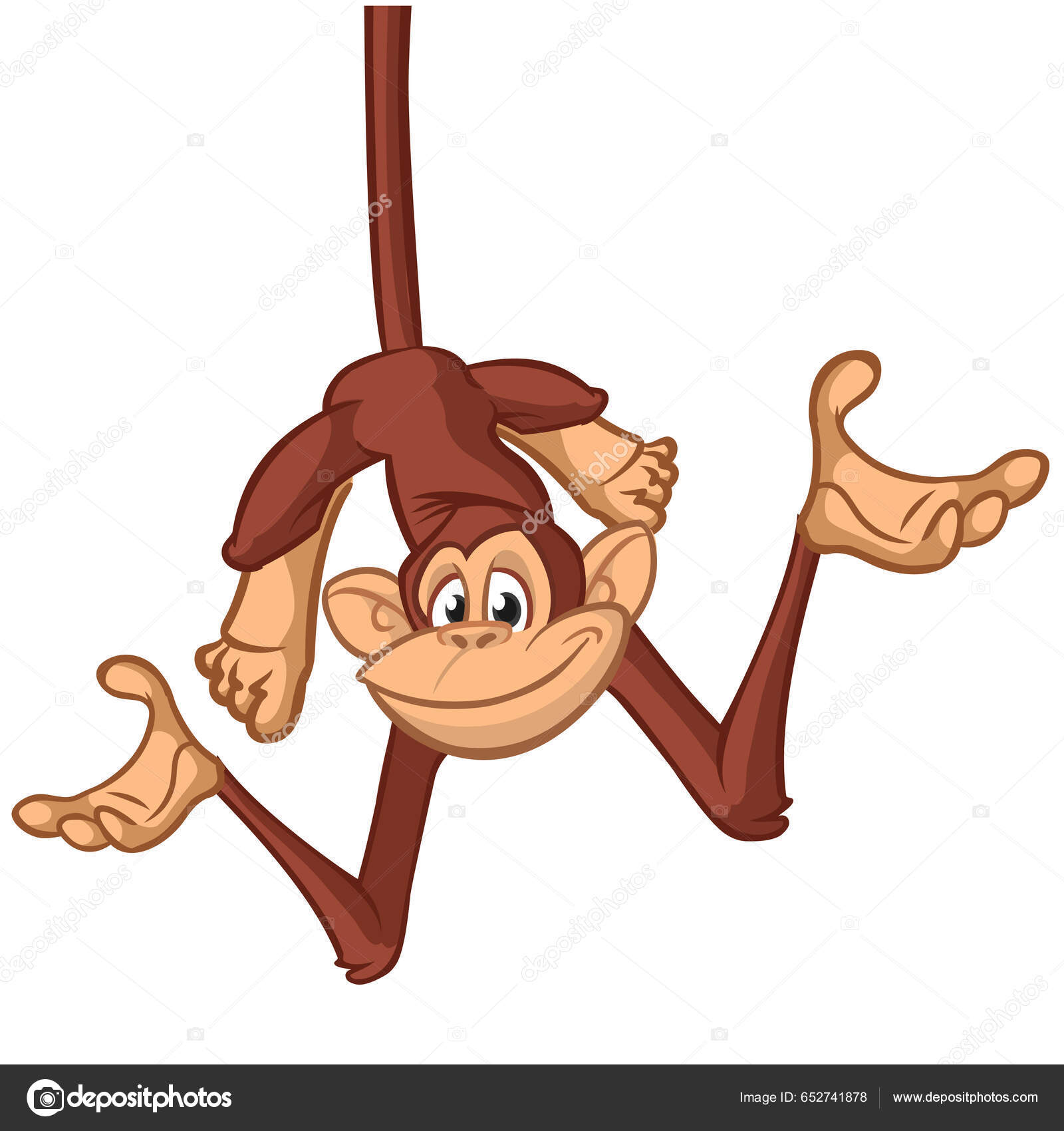 Desenho animado feliz macaco acenando a mão