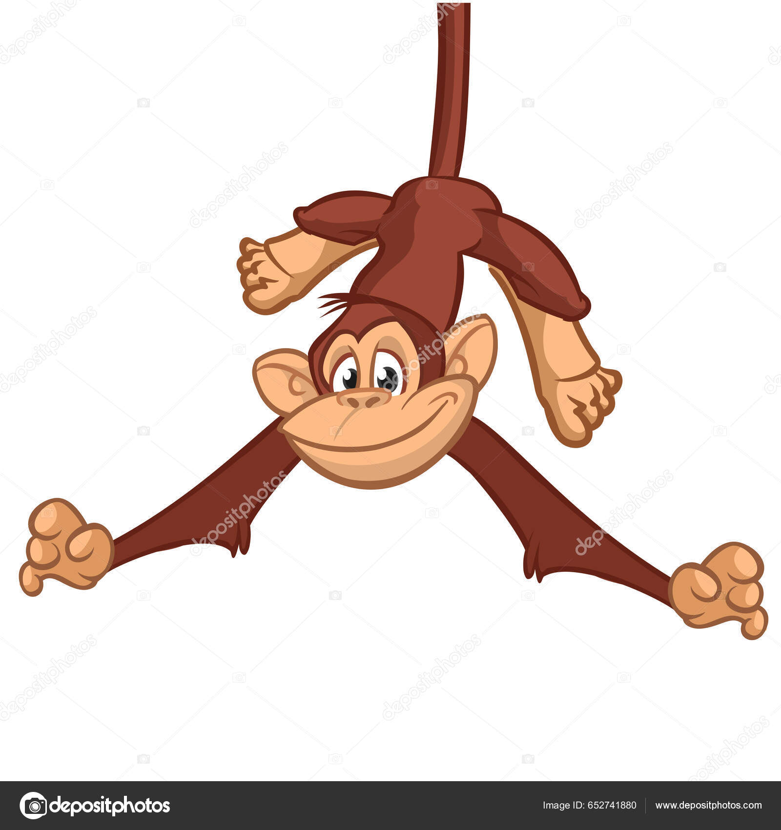 Desenho animado feliz macaco acenando a mão