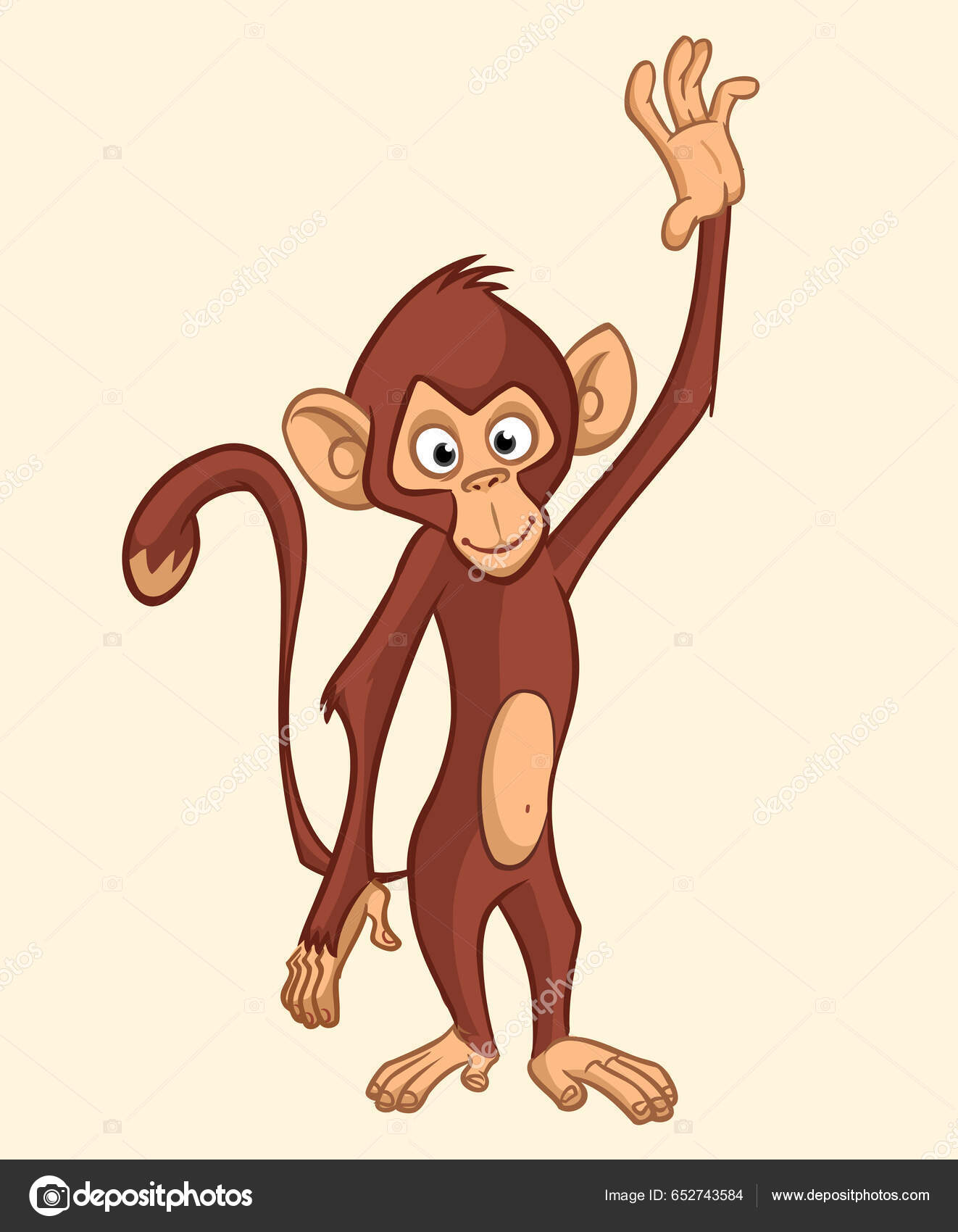 macaco engraçado dos desenhos animados sentado com sorriso