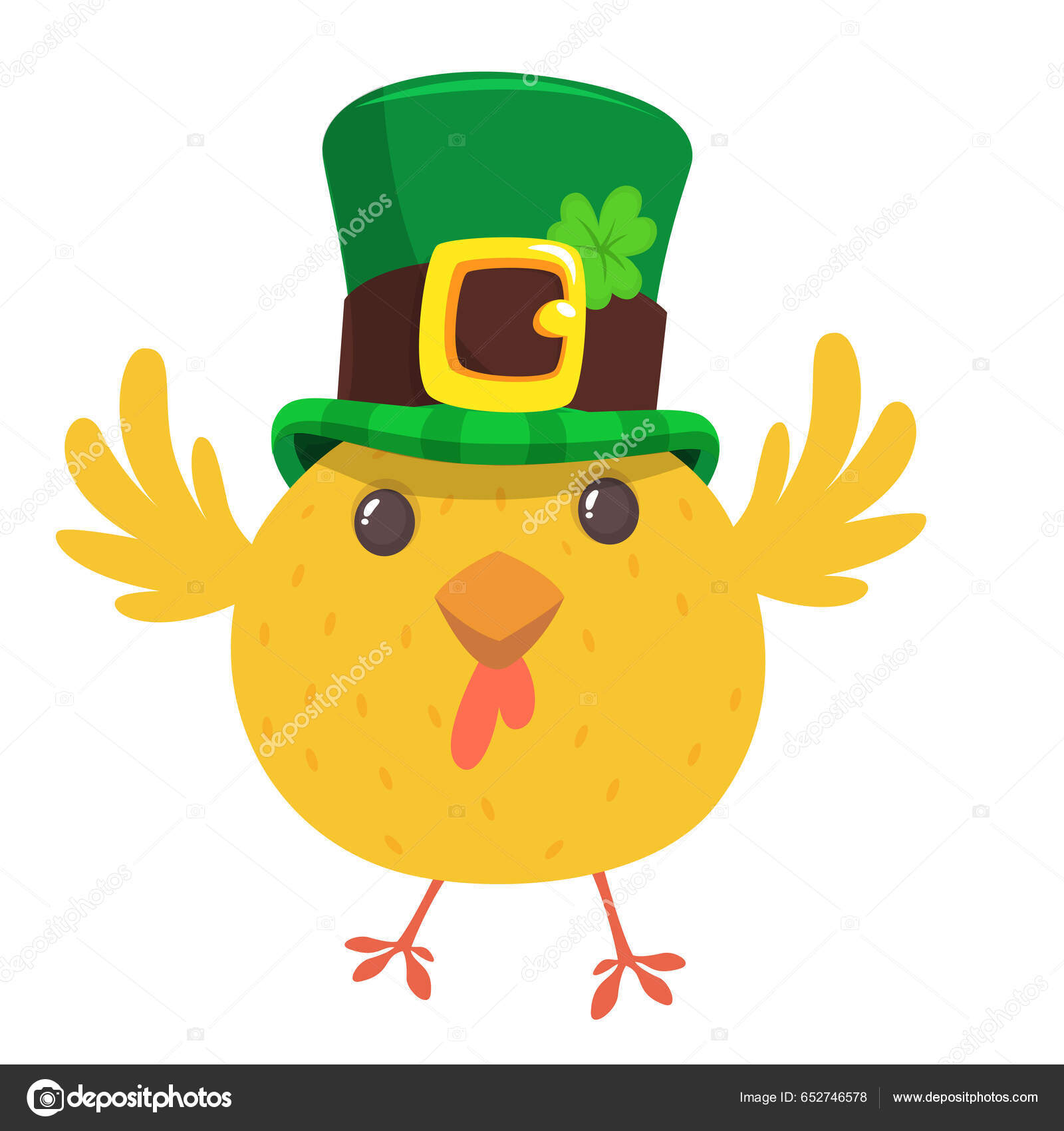 Γελοιογραφία Αστείο Πουλί Φορώντας Πράσινο Καπέλο Του Αγίου Πατρικίου Ένα  Διανυσματικό Αρχείο από ©drawkman.gmail.com652746578