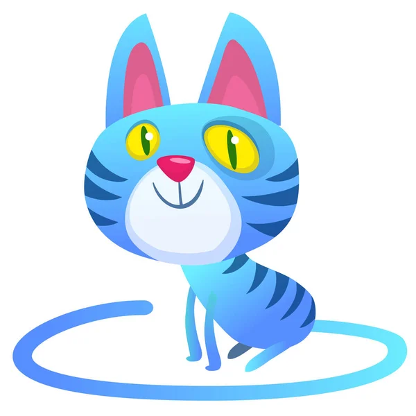 Kreslená Legrační Kočka Kočičí Ilustrace Tlustými Pruhy Odříznutí Vektoru — Stockový vektor