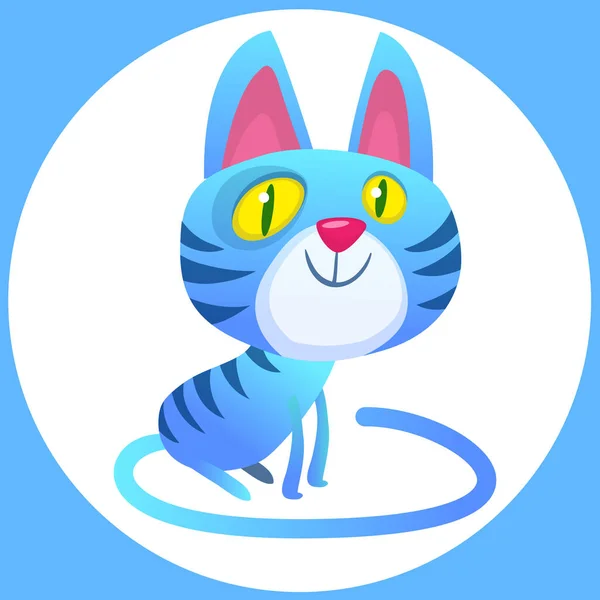Tecknad Rolig Katt Fett Randig Katt Illustration Vektor Isolerad Utskärning — Stock vektor