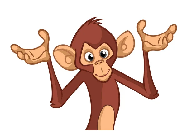 Macaco Dos Desenhos Animados Chimpanzé Ilustração Vetorial Design Personagem Macaco —  Vetores de Stock