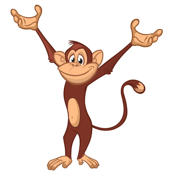 원숭이 침팬지 흔들어 원숭이 캐릭터의 일러스트 — 스톡 벡터