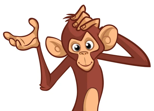 卡通猴子 黑猩猩 快乐猴子人物形象设计的矢量图解 — 图库矢量图片