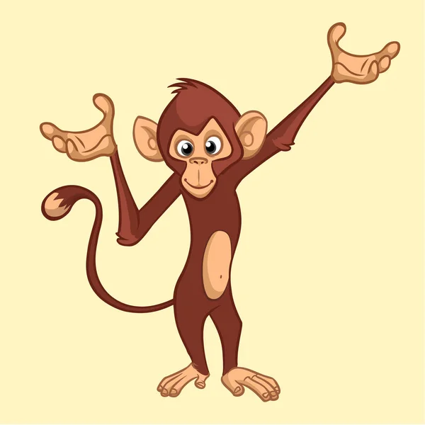 Macaco Dos Desenhos Animados Chimpanzé Ilustração Vetorial Design Personagem Macaco —  Vetores de Stock
