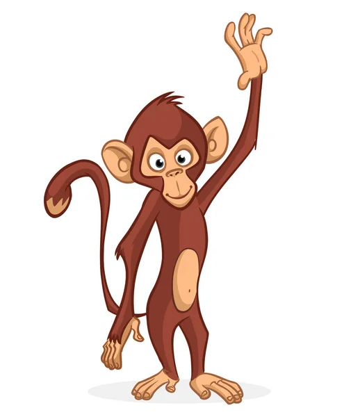 Karikatur Lustiger Affe Schimpanse Vektor Illustration Der Glücklichen Affen Charakter — Stockvektor